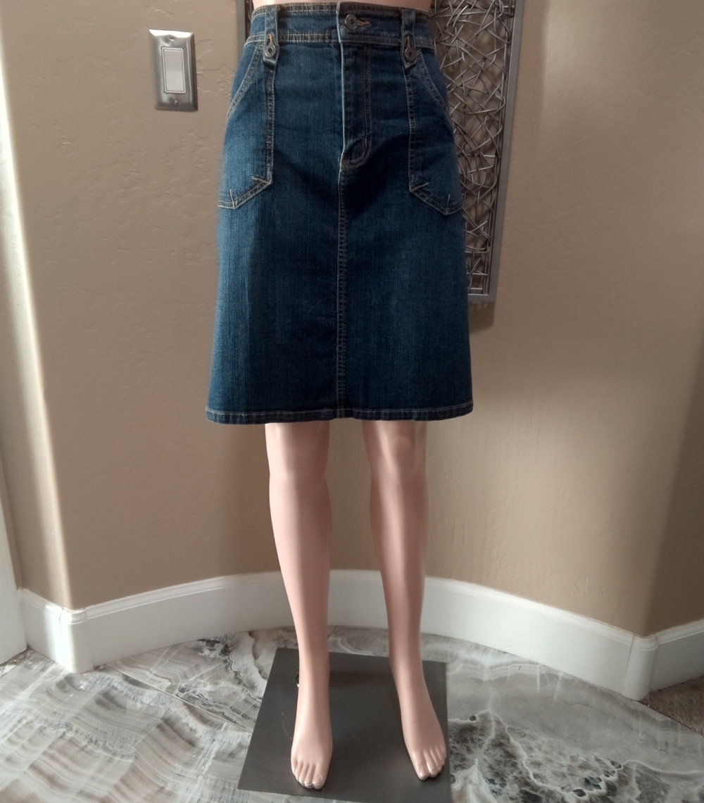 Gloria Vanderbilt Blue Denim A-line Skirt